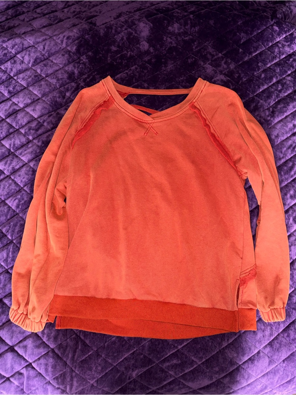 POL Orange Raglan Sweatshirt with Back Strap Detail